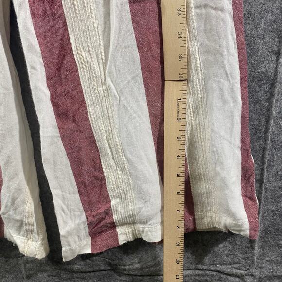 Lulus Jumpsuit Small Cream Red Rayna Striped Tie-Front Culotte Cropped Straight - Picture 10 of 16